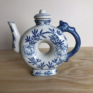 1980s Chinese Donut Style  Porcelain Teapot